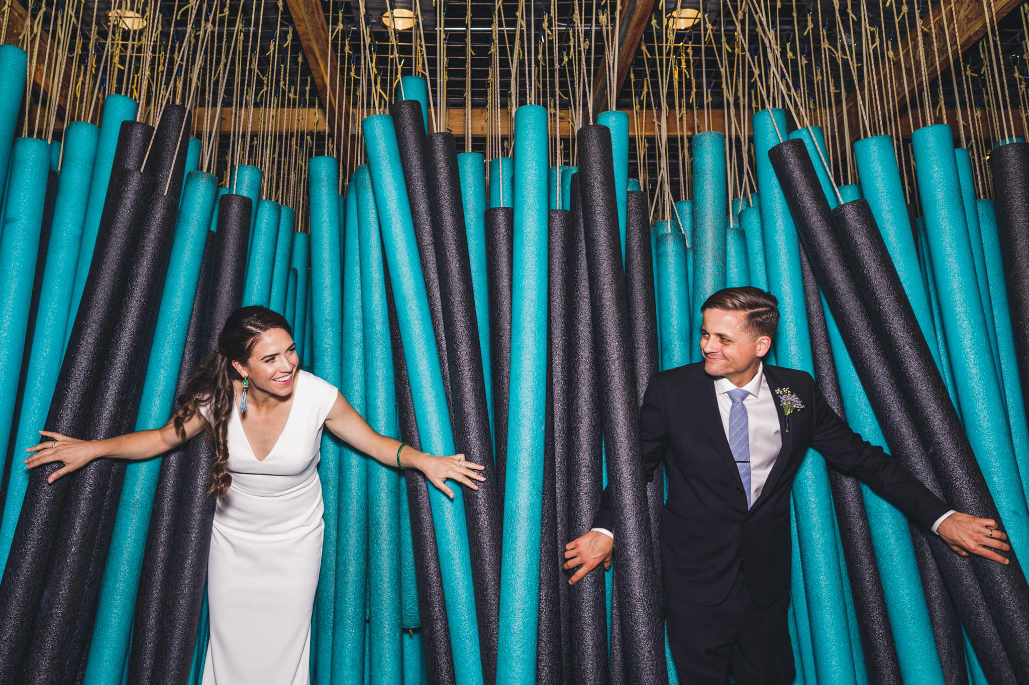 Location: Children's Museum, Phoenix, AZThis fun couple got married at the Children's Museum of Phoenix. Such a cool, unique venue. Playful at heart, we created portraits for them that reflected that and it was a blast.